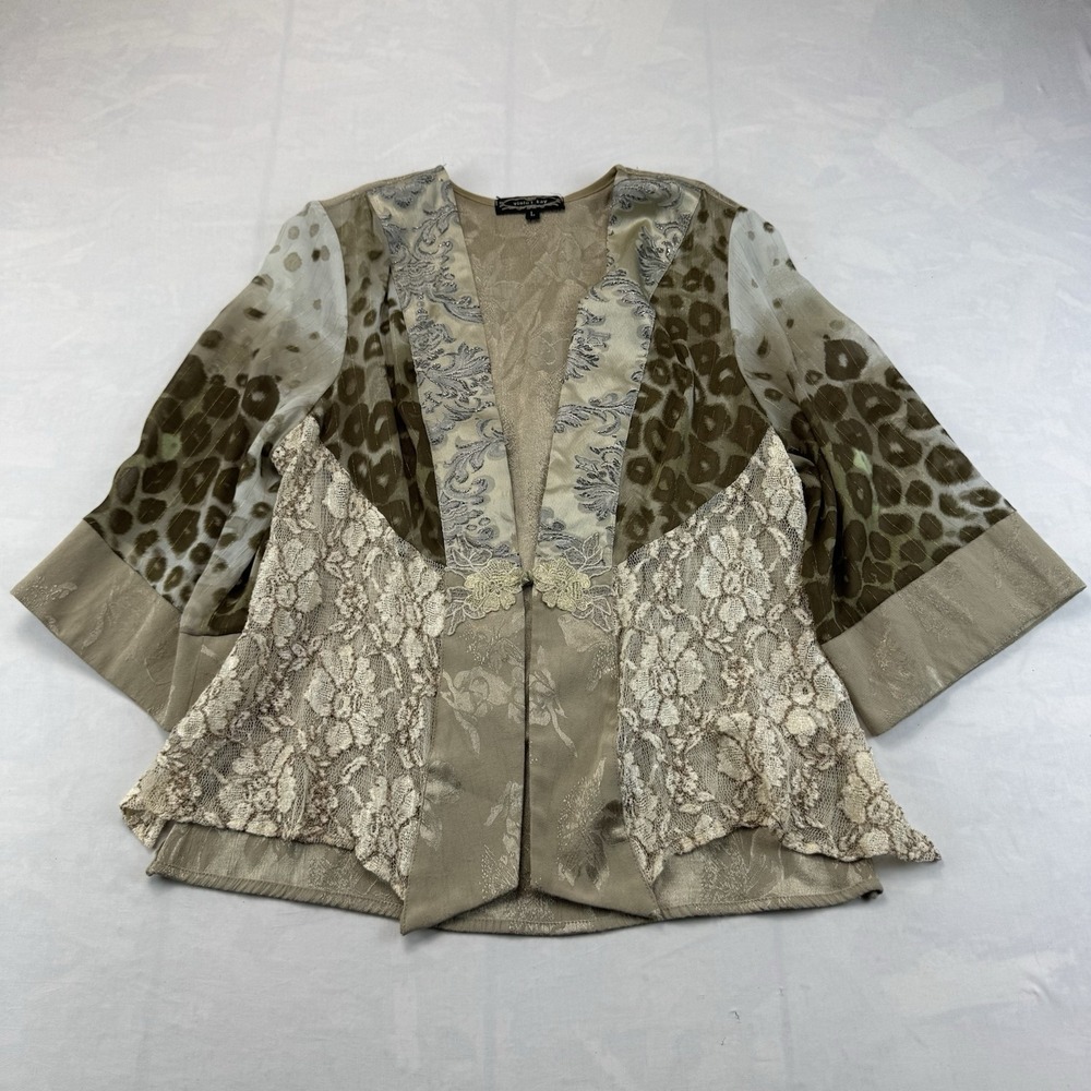 Violet Ray Women's Large Lace Kimono Cardigan Animal Print Boho Duster